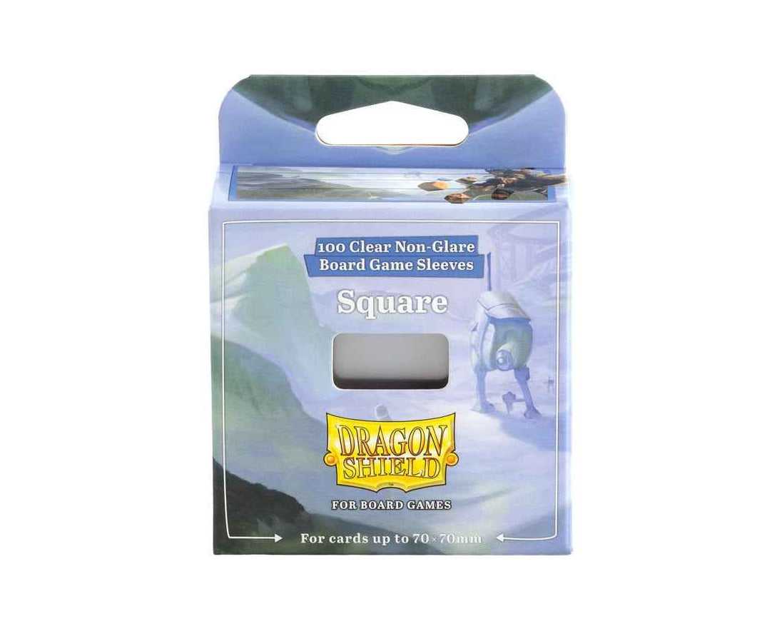 Dragon Shield Board Game Sleeves - Square 70 x 70, Pack of 100, Clear, Non-Glare
